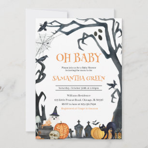 Invitación Oh Baby Spooky Halloween Baby Shower