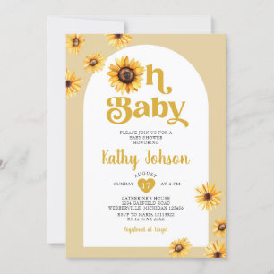 Invitación Oh Baby Sunflowers Arch Boho Baby Shower
