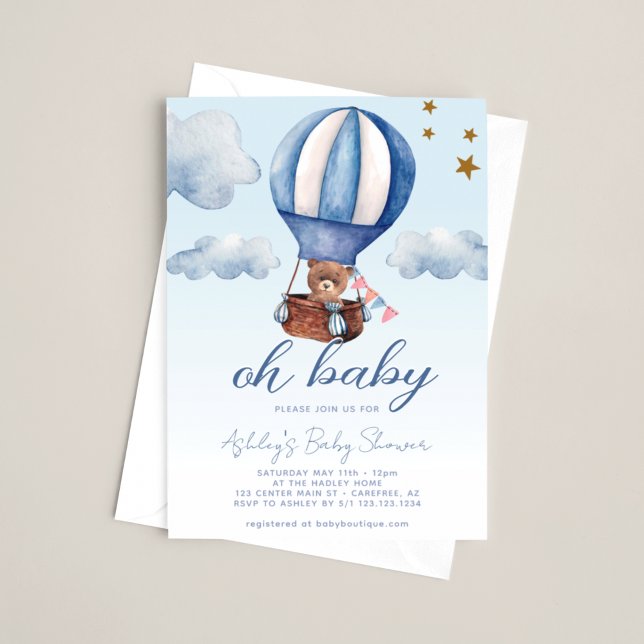 Invitación Oh Baby Teddy Bear Baby Shower (Subido por el creador)