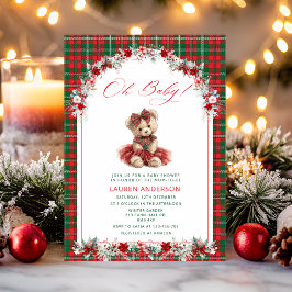 Invitación Oh Baby Teddy Bear Navidades Baby Shower