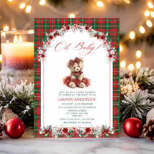 Invitación Oh Baby Teddy Bear Navidades Baby Shower