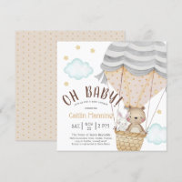 Oh Baby Teddy Bear Woodland Neutral Baby Shower