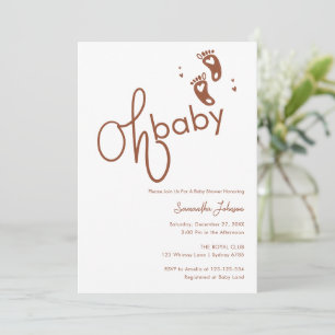 Invitación Oh Baby Trendy Script Género Neutral Ducha para be