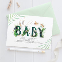 Oh Baby Tropical Greeneration and Gold Baby Shower