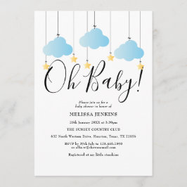 Invitación Oh Baby Twinkle Twinkle Blue Baby Shower Sprinkle