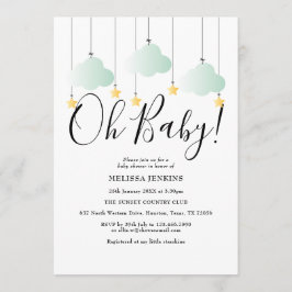 Invitación Oh Baby Twinkle Twinkle Green Baby Shower Sprinkle