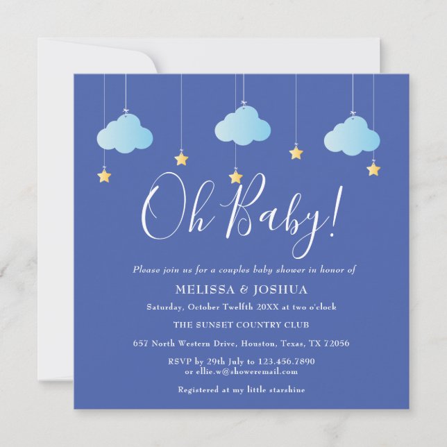 Invitación Oh Baby Twinkle Twinkle Parejas Baby Shower (Anverso)