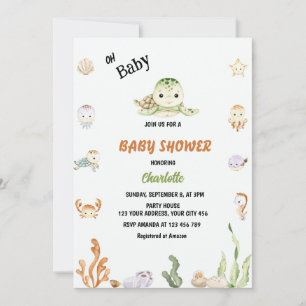 Invitación Oh Baby Under Sea Baby Shower