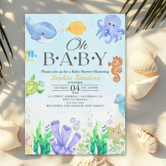 Invitación Oh Baby Under Sea Baby Shower (Subido por el creador)