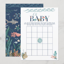 Invitación Oh Baby Under Sea Baby Shower Bingo
