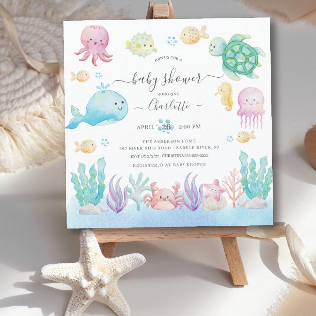 Invitación Oh Baby Under Sea Baby Shower Invitation (Subido por el creador)
