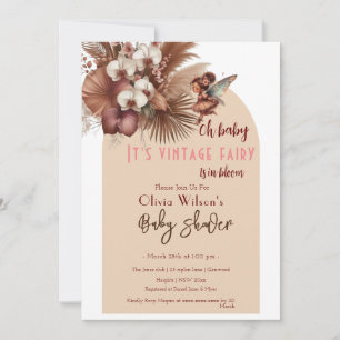 Invitación Oh baby vintage el hada boho está en flor