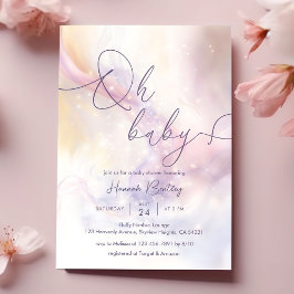 Invitación Oh Baby Watercolor Clouds Baby Shower