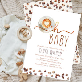 Invitación Oh Baby Watercolor Coffee Baby Shower