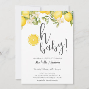 Invitación Oh Baby Watercolor Lemon Baby Shower