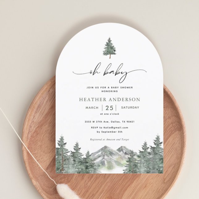 Invitación Oh Baby Wild One Mountain Boy Baby Shower Arch (Subido por el creador)