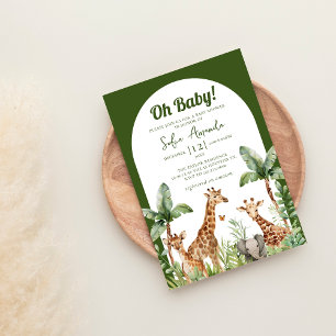 Invitación Oh Baby Woodland Cute Safari Baby Shower