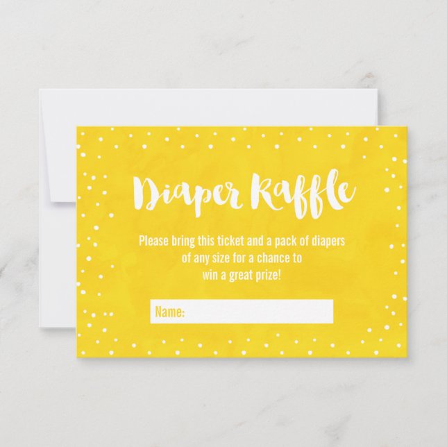 Invitación Oh Baby Yellow Baby Shower Diaper Raffle (Anverso)