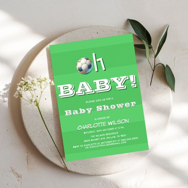 Invitación ¡Oh Bebé! Bebé Niño Fútbol Bebé Shower (Subido por el creador)
