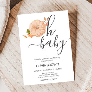 Invitación Oh Bebé Calabaza Otoño Baby Shower