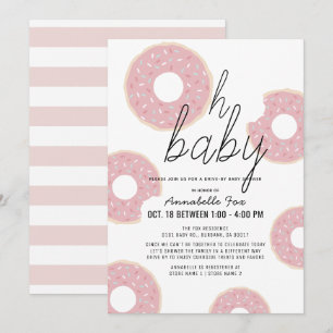 Invitación Oh bebé Chica de donut rosado manejado por Baby Sh