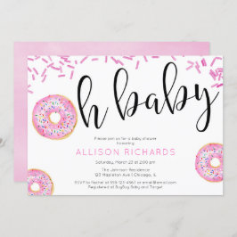 Invitación Oh bebé chica de ducha de bebé Donut