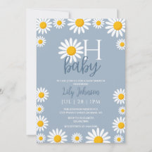 Oh Bebé Daisy Azul Baby Shower Código QR de Foto