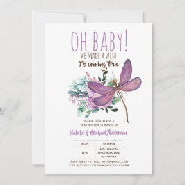 Invitación Oh Bebé DRAGONFLY Haz una floral de Baby Shower de