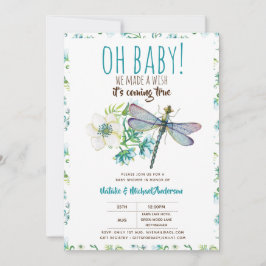 Invitación Oh Bebé DRAGONFLY Haz una floral de Baby Shower de