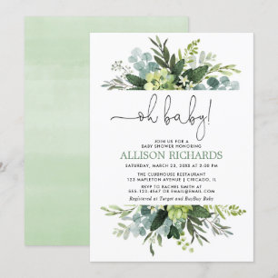Invitación Oh bebé Ducha vegetal neutra de género