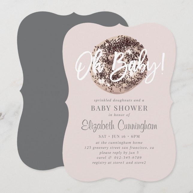 Invitación ¡Oh bebé! Espolvorea nueces y un Baby Shower (Anverso / Reverso)