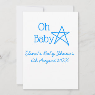 Invitación Oh bebé estrella azul bebé ducha agregar nombre pa