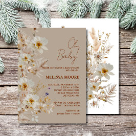 Invitación Oh bebé flor de invierno flor silvestre bebé ducha
