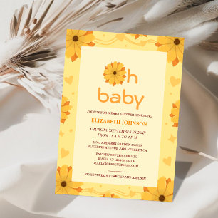 Invitación oh bebé florido lindo bebé ducha