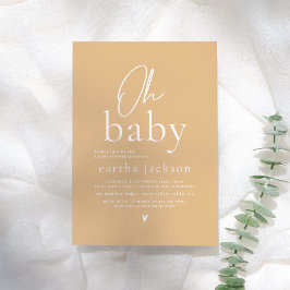Invitación Oh, bebé | Groovy Yellow Spring Floral Baby Shower