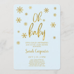 Invitación Oh bebé, hace frío afuera del bebé de invierno