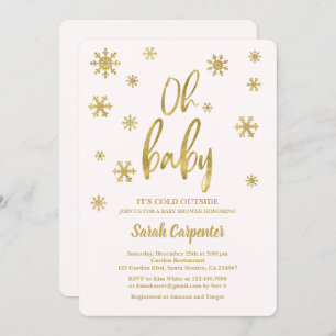 Invitación Oh bebé hace frío afuera del chica de Baby Shower