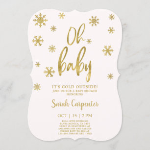 Invitación Oh bebé, hace frío fuera de la niña de invierno
