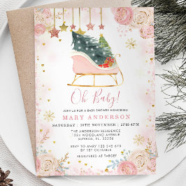 Invitación Oh bebé Navidades de invierno Sleigh Baby Shower