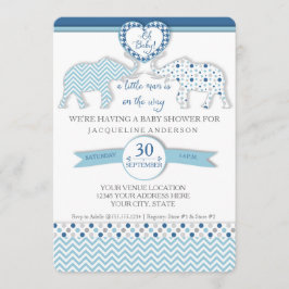 Invitación Oh bebé niño ducha elefantes del corazón pequeño h