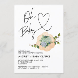 Invitación Oh Bebé Sexo Neutral Ducha de Acción de Gracias Ca