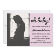 Oh bebé simple rosa foto Chevron de Baby Shower
