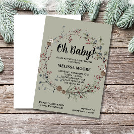 Invitación Oh bebé winterberry rústico boho