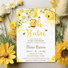 Invitación Oh Bebee Bees Floral Gender Neutral Baby Shower