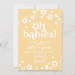 Invitación ¡Oh bebés! Baby Shower amarillo margarita