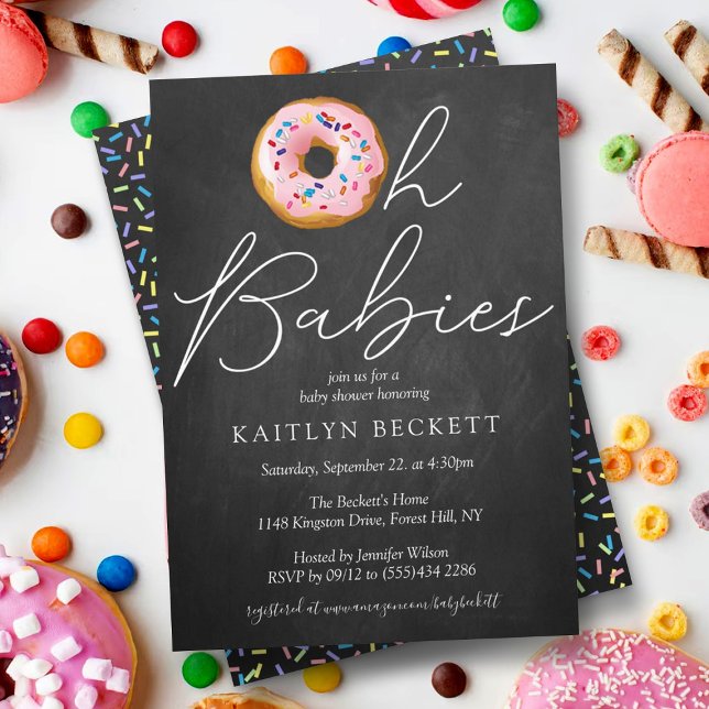 Invitación Oh bebés Donut Sprinkle Twin Baby Shower (Subido por el creador)