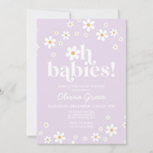 Invitación ¡Oh Bebés! Shower de Bebé Lila de Margarita