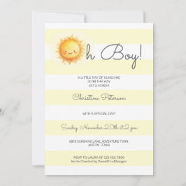 Invitación Oh Boy A Little Ray of Sunshine Baby Shower