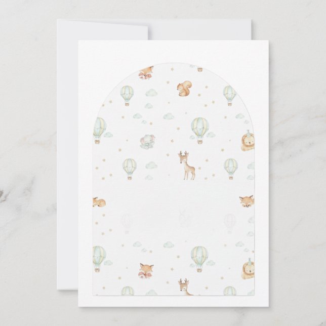 Invitación Oh Boy! Adventure Begins Arched Baby Shower Invita (Reverso)