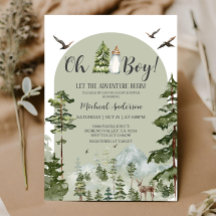Oh Boy Adventure Pine Forest Navidad Baby Shower